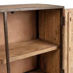 Côté Table Buffet Bas En Acacia Et Fer 2 Portes H90cm - Factory -SEMA design Boutique 0091e 36489 det07 web