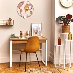 Home Déco Factory Bureau En Métal Blanc Et Bois - Liam -SEMA design Boutique 0745a amb 202205 photo3860 fdsjour21370