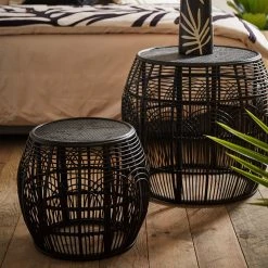 SEMA DESIGN Table Appoint En Rotin Et Bois Noir - Element -SEMA design Boutique 07728 amb hd 2022 09 ah sema 19097