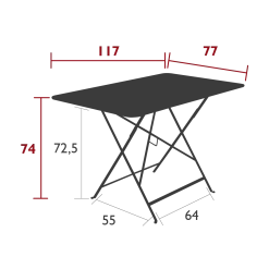 Fermob Table De Jardin Pliante En Acier Carbone- Bistro 7 Fermob Table De Jardin Pliante En Acier Carbone- Bistro -SEMA design Boutique 091d4 dimension de la table de jardin cargo 117x77cm