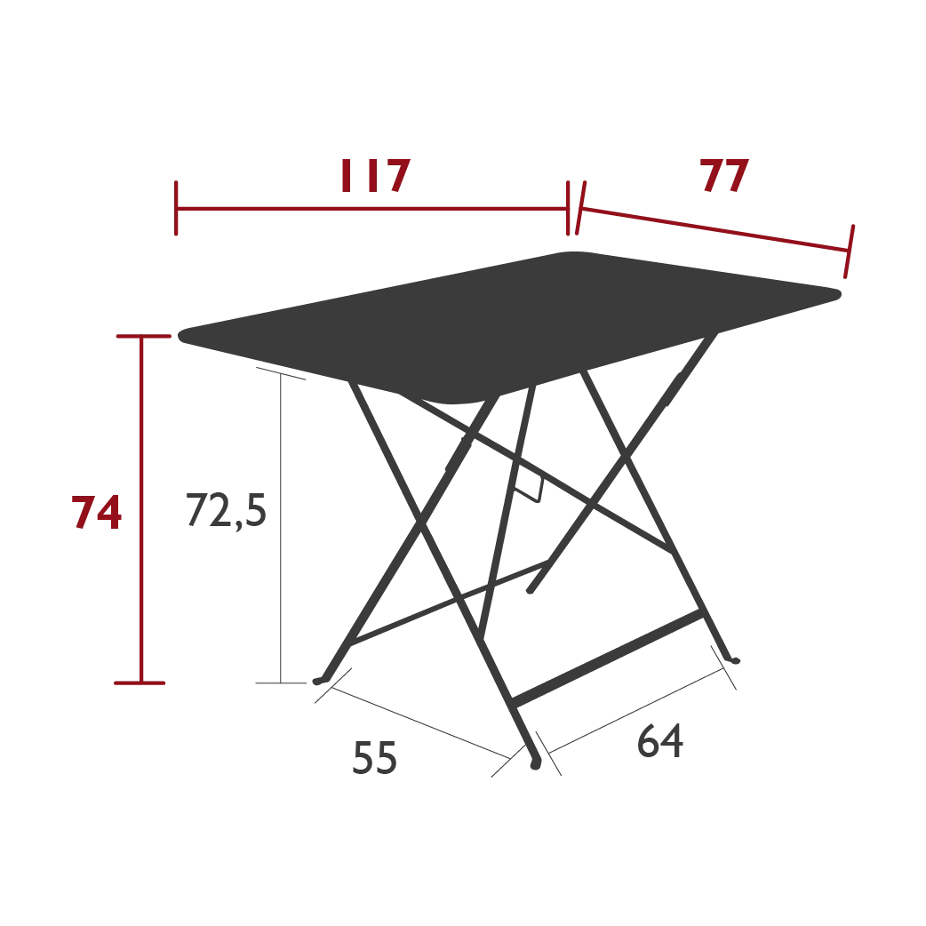 Fermob Table De Jardin Pliante En Acier Carbone- Bistro 5 Fermob Table De Jardin Pliante En Acier Carbone- Bistro – Image 3