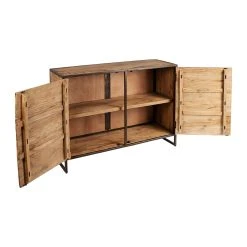 Côté Table Buffet Bas En Acacia Et Fer 2 Portes H90cm - Factory -SEMA design Boutique 0c3dd 36489 det03 web