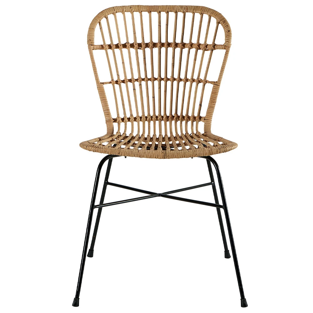Casita Chaise En Rotin Et Pied En Métal Noir - Maya 4 Casita Chaise En Rotin Et Pied En Métal Noir - Maya – Image 2