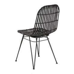 Zago Chaise En Rotin Naturel Et Metal Noir - KUBU -SEMA design Boutique 100274 FRN04 WEB