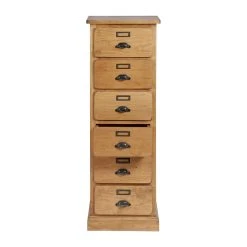 Comptoir De Famille Chiffonnier 6 Tiroirs Naturel En Pin Et Zinc H119cm - Terroir -SEMA design Boutique 112270 DET01 WEB