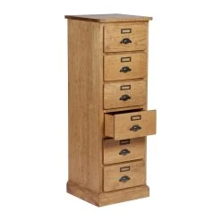 Comptoir De Famille Chiffonnier 6 Tiroirs Naturel En Pin Et Zinc H119cm - Terroir -SEMA design Boutique 112270 DET03 WEB