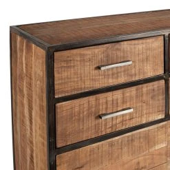 Côté Table Buffet Bas En Acacia Et Fer 2 Portes H105cm -Factory -SEMA design Boutique 13d1b 36486 det03 web