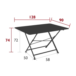 Fermob Table De Jardin Pliante En Acier Carbone 128x90cm - Cargo -SEMA design Boutique 17c68 dimension de la table de jardin cargo 128x90cm