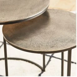 Côté Table Table D'appoint Gigogne (x2) En Fer Argent - Felia -SEMA design Boutique 1a471 36479 situ02 web