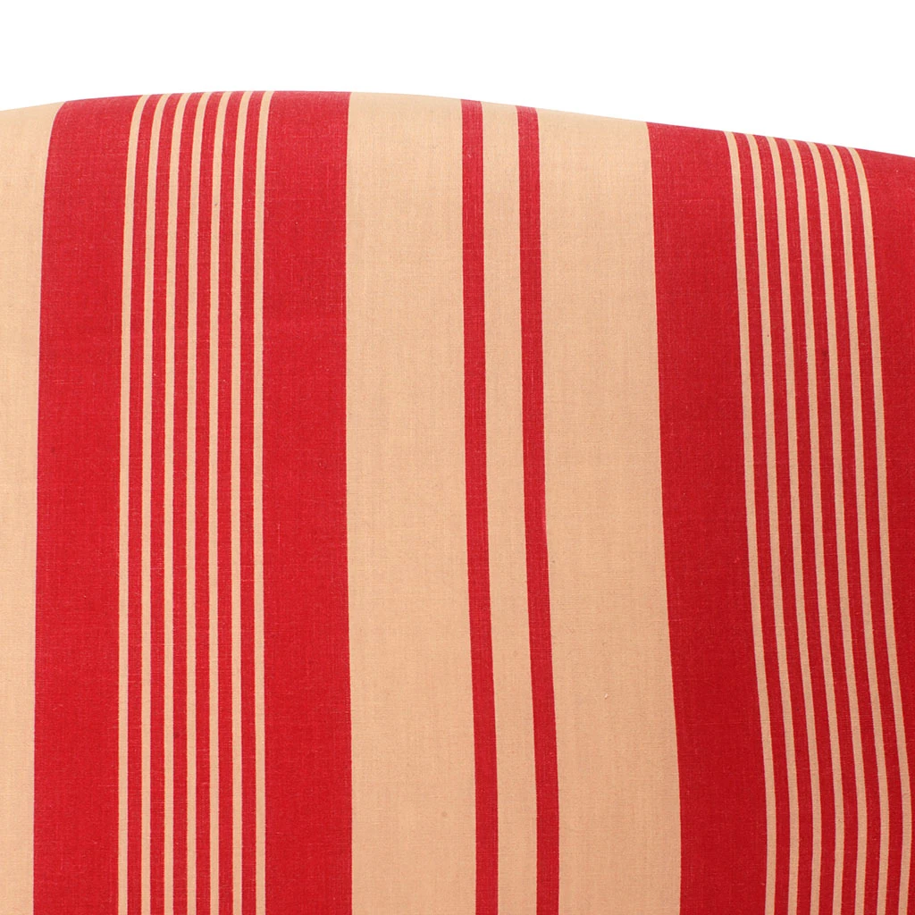Comptoir De Famille Fauteuil Crapaud Rayé En Coton Rouge Et Pin - Margot 7 Comptoir De Famille Fauteuil Crapaud Rayé En Coton Rouge Et Pin - Margot – Image 5