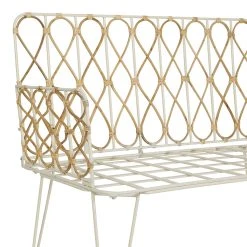 Comptoir De Famille Banquette 2 Places En Fer Blanc Et Rotin Naturel -roseraie -SEMA design Boutique 201546 DET03 WEB