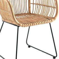 Casita Fauteuil Avec Accoudoirs En Rotin Naturel Et Fer Noir - Maya -SEMA design Boutique 24a37 2