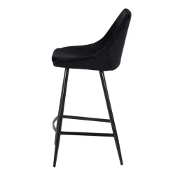 Zago Chaise De Bar En Velour Noir - Ben -SEMA design Boutique 2f7c3 bari chabar01v ps 03