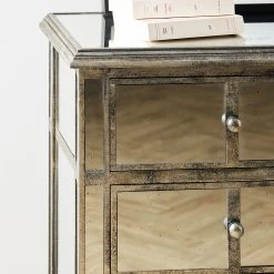 Côté Table Commode En Bois Miroir Patine 3 Tiroirs H81cm -SEMA design Boutique 31854 amb fds meuble 1166 hd