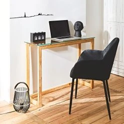 Home Déco Factory Chaise Avec Accoudoir En Velours Cotelé Noir - Julia 13 Home Déco Factory Chaise Avec Accoudoir En Velours Cotelé Noir - Julia -SEMA design Boutique 3605d amb rentree2021 1612 hd