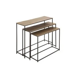 Côté Table Console Gigogne (x3) En Fer Doré - Felia
