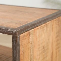 Côté Table Meuble TV Industriel En Acacia Et Fer L120cm - Factory -SEMA design Boutique 36487 SITU05 WEB