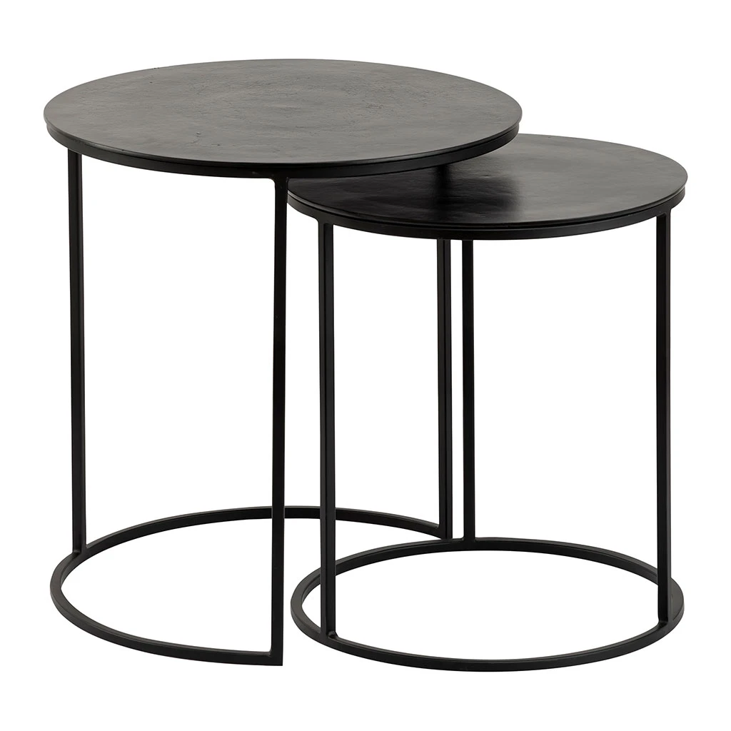 Côté Table Tables D'appoint Gigogne (x2) En Fer Noir - Felia 3 Côté Table Tables D'appoint Gigogne (x2) En Fer Noir - Felia