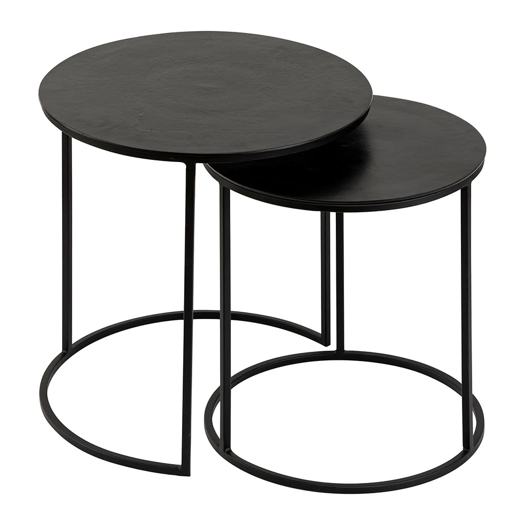 Côté Table Tables D'appoint Gigogne (x2) En Fer Noir - Felia 4 Côté Table Tables D'appoint Gigogne (x2) En Fer Noir - Felia – Image 2