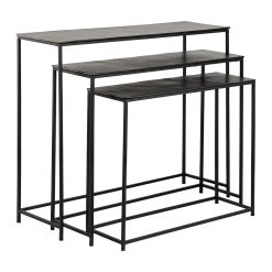 Côté Table Console Gigogne (x3) En Fer Noir - Felia