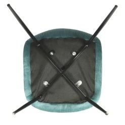 Home Déco Factory Chaise Salle A Manger En Velours Cotelé Bleu Canard - Giulia -SEMA design Boutique 37344 hd6703 visu05