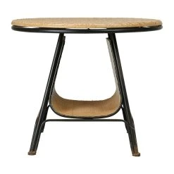 Côté Table Table Basse Ronde En Sapin Et Fer Noir D61cm - Adret