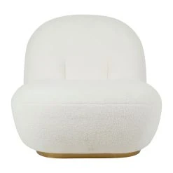 Côté Table Fauteuil Doudou Bouclette Blanc Et Doré - Maudan