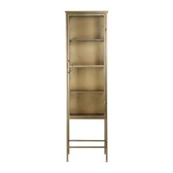 Côté Table Cabinet En Fer Doré Et Verre H170cm - Dagenham