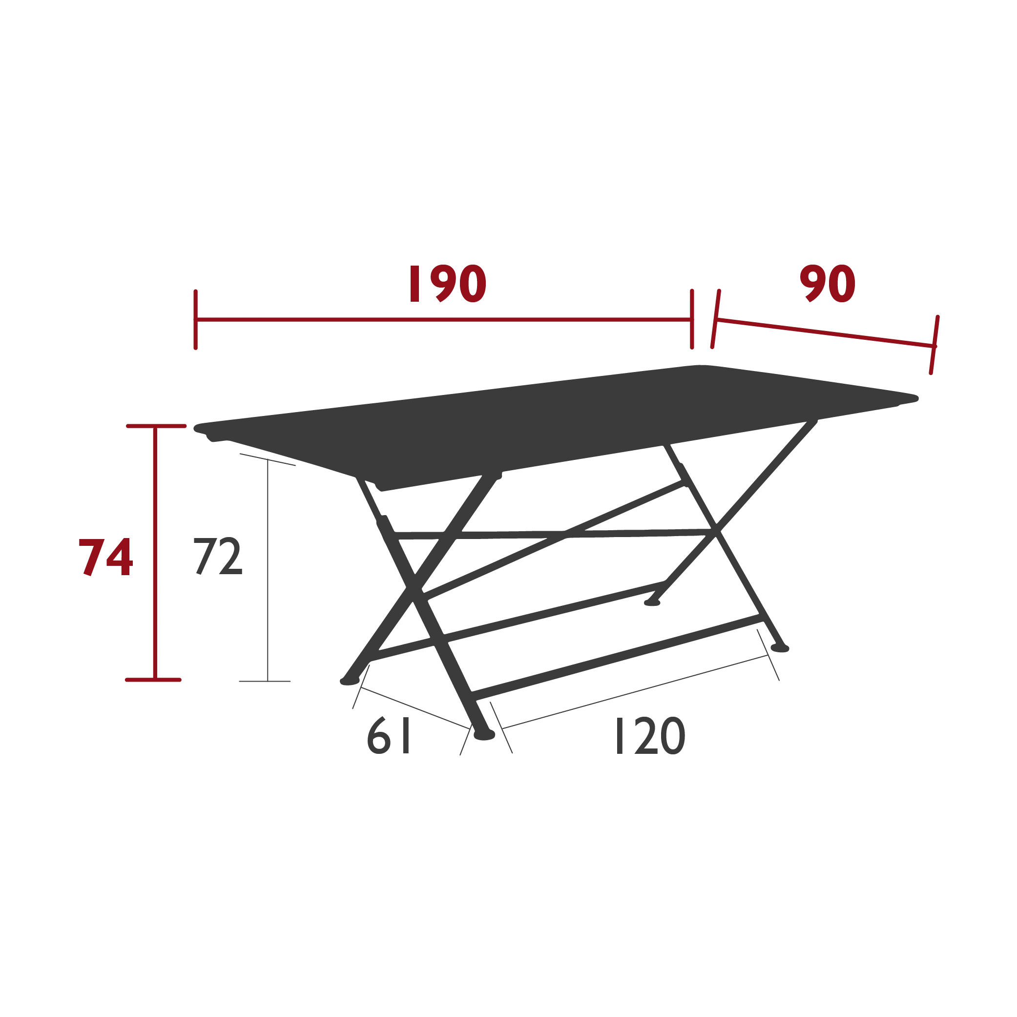 Fermob Table De Jardin Pliante En Acier Cactus 190X90 - Cargo 5 Fermob Table De Jardin Pliante En Acier Cactus 190X90 - Cargo – Image 3