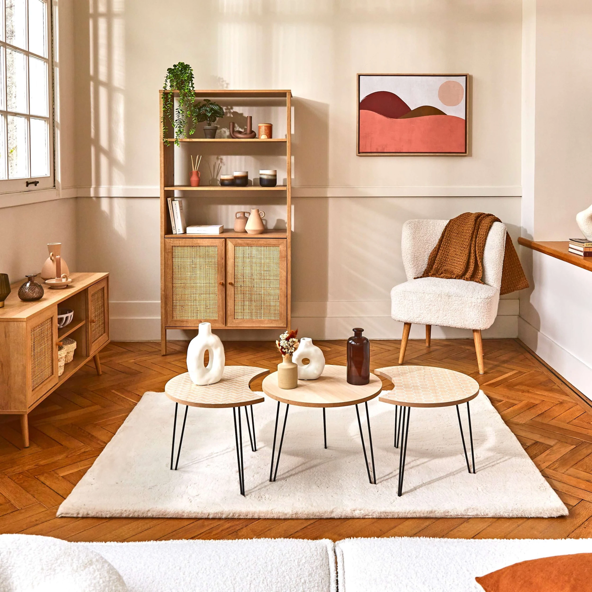 Home Déco Factory Buffet Haut En Bois Avec 3 Niveaux H163cm - Baia 8 Home Déco Factory Buffet Haut En Bois Avec 3 Niveaux H163cm - Baia – Image 6