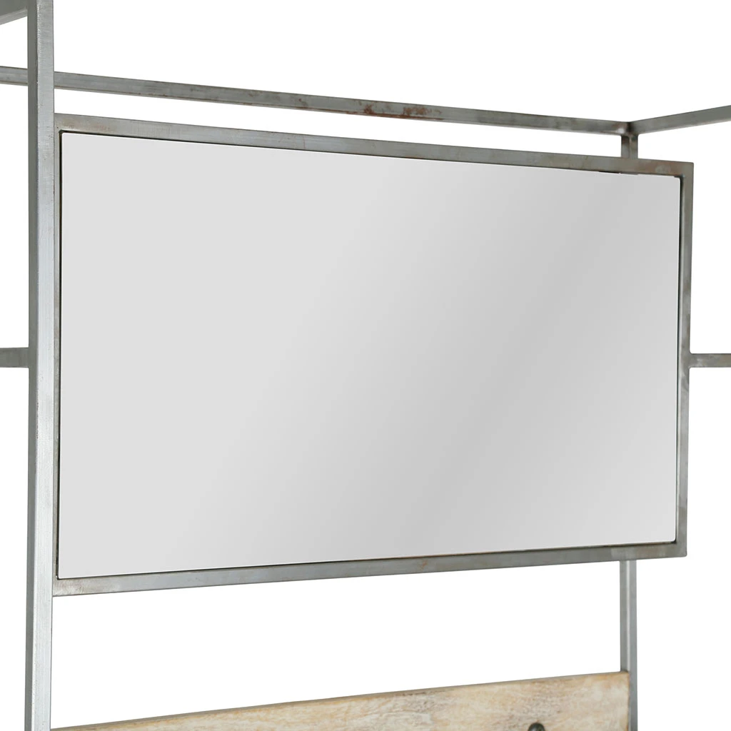 Jardin D'Ulysse Vestiaire D'entrée Avec Miroir En Manguier Naturel Et Fer - Tangram 8 Jardin D'Ulysse Vestiaire D'entrée Avec Miroir En Manguier Naturel Et Fer - Tangram – Image 6