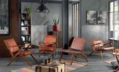 Casita Fauteuil En Teck Et Lanières De Cuir Marron - Irene 9 Casita Fauteuil En Teck Et Lanières De Cuir Marron - Irene -SEMA design Boutique 46884 614125 frn03