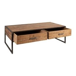 Côté Table Table Basse Industrielle En Bois D'acacia Avec 2 Tiroirs - Factory -SEMA design Boutique 4ce4d 36484 det05 web