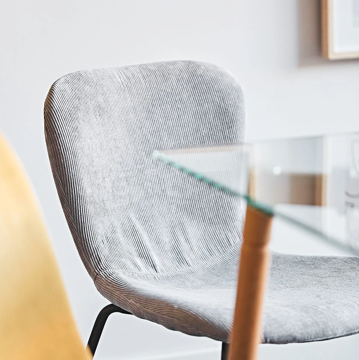 Home Déco Factory Chaise Salle à Manger En Velours Cotelé Gris - Giulia 8 Home Déco Factory Chaise Salle à Manger En Velours Cotelé Gris - Giulia – Image 6