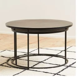 Côté Table Table Basse Gigogne Ronde (lot De 2) En Fer Noir - Felia -SEMA design Boutique 566b6 37335 situ01 web