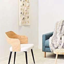 Home Déco Factory Fauteuil En Tissu Bouclette Et Dossier Bois -Loki -SEMA design Boutique 5aee6 aamb pao noel fds 25244