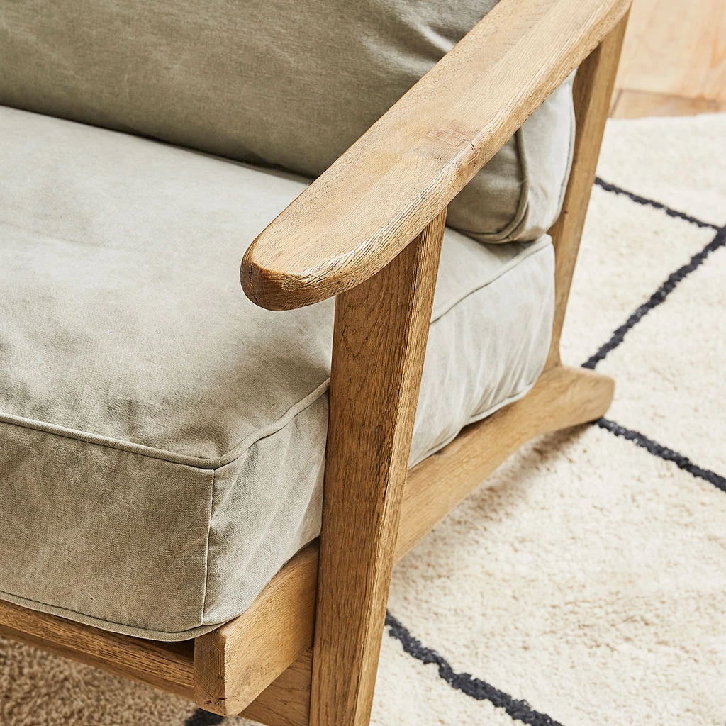 Côté Table Canapé 2 Places Laureli Gris En Chêne 5 Côté Table Canapé 2 Places Laureli Gris En Chêne – Image 3