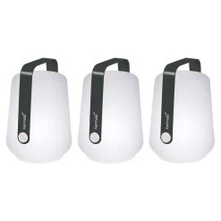 Fermob Lot De 3 Lampes Balad D10xh12cm Carbone