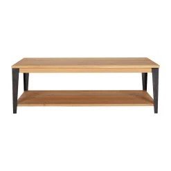 Zago Table Basse En Chêne Massif Et Pieds Acier L120cm - Manny