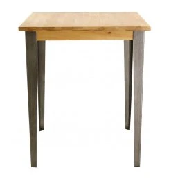 Zago Table De Bar Carrée En Chêne Massif Et Pieds Acier 90x90 Cm - Manny