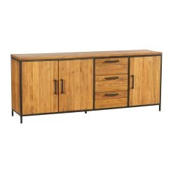 Casita Buffet Enfilade En Teck Massif 3 Portes L195cm - Alix