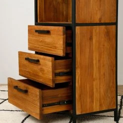 Casita Etagère En Teck Massif Recycle Avec 3 Tiroirs H190cm - Alix -SEMA design Boutique 614105 SITU03 WEB