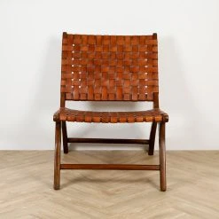 Casita Fauteuil En Teck Et Lanières De Cuir Marron - Irene 10 Casita Fauteuil En Teck Et Lanières De Cuir Marron - Irene -SEMA design Boutique 614125 SITU01 WEB