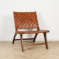 Casita Fauteuil En Teck Et Lanières De Cuir Marron - Irene 11 Casita Fauteuil En Teck Et Lanières De Cuir Marron - Irene -SEMA design Boutique 614125 SITU02 WEB