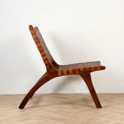 Casita Fauteuil En Teck Et Lanières De Cuir Marron - Irene 12 Casita Fauteuil En Teck Et Lanières De Cuir Marron - Irene -SEMA design Boutique 614125 SITU03 WEB