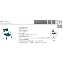 Fermob Chaise Bridge D'extérieur En Acier Cactus - Monceau -SEMA design Boutique 614171 FRN02 WEB