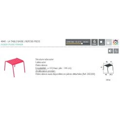 Fermob Table Basse D'exterieur En Acier Miel - Monceau -SEMA design Boutique 615251 FRN02 WEB