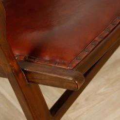 Casita Fauteuil En Teck Et Cuir Marron - Arlot -SEMA design Boutique 617262 SITU05 WEB