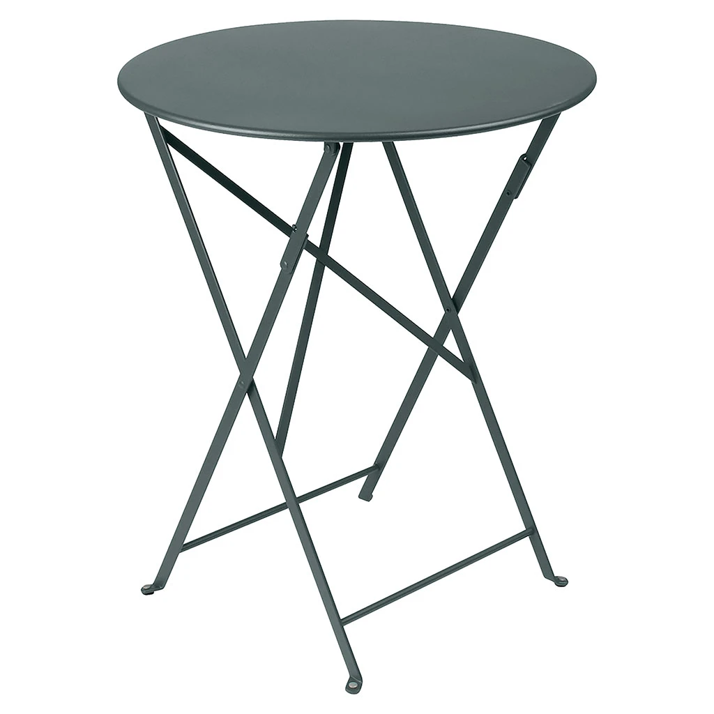 Fermob Table De Jardin Ronde Pliante En Acier Gris Orage - Bistro 3 Fermob Table De Jardin Ronde Pliante En Acier Gris Orage - Bistro