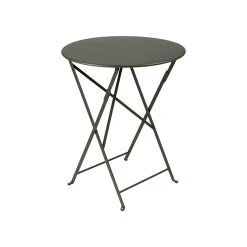 Fermob Table De Jardin Ronde Pliante En Acier Romarin - Bistro
